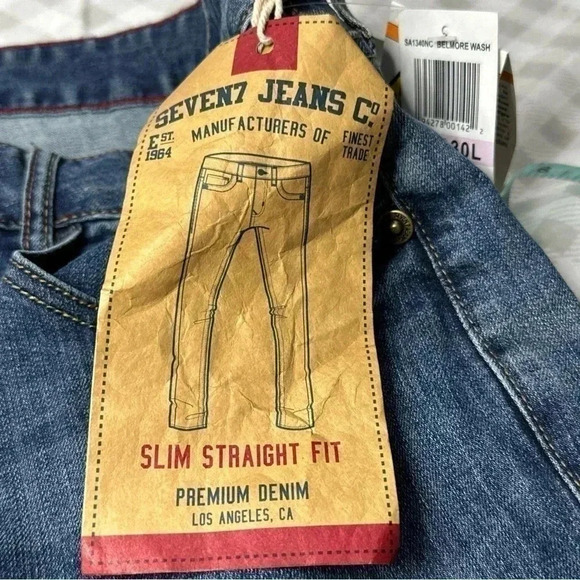 Seven7 Able Men's Slim Straight Denim Jeans Adaptive Pants Size 42W 30L 42x30 - Picture 6 of 9